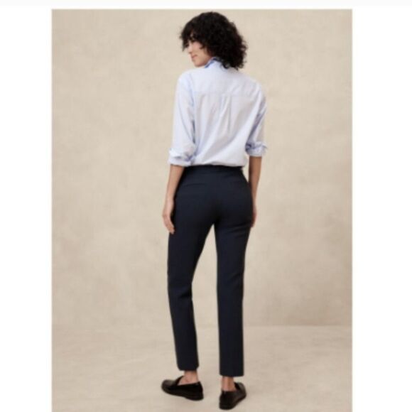 Banana Republic Double Weave Straight Leg Mid Rise Ryan Ankle Pant Size 8 NWT - Picture 2 of 5